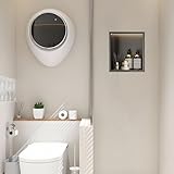 LED Dusche mit Edelstahl Keine Flieseninstallation erforderlich Mattschwarz Badregal Modernes Design für stilvolle Räume