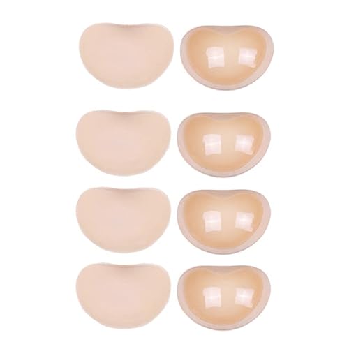 Singeru BH Pads Bikinis Pad Damen Push up Bikinis Brust Pads Selbstklebende Badanzug Brustvergrößerung Pad aus Silikon (4 Paar Beige)