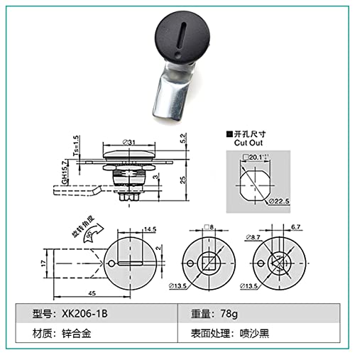 Serrure triangulaire E5-1 alliage zinc pour boîte distribution