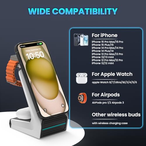 Support de charge pour iPhone 15 et montre Ultra avec design épuré