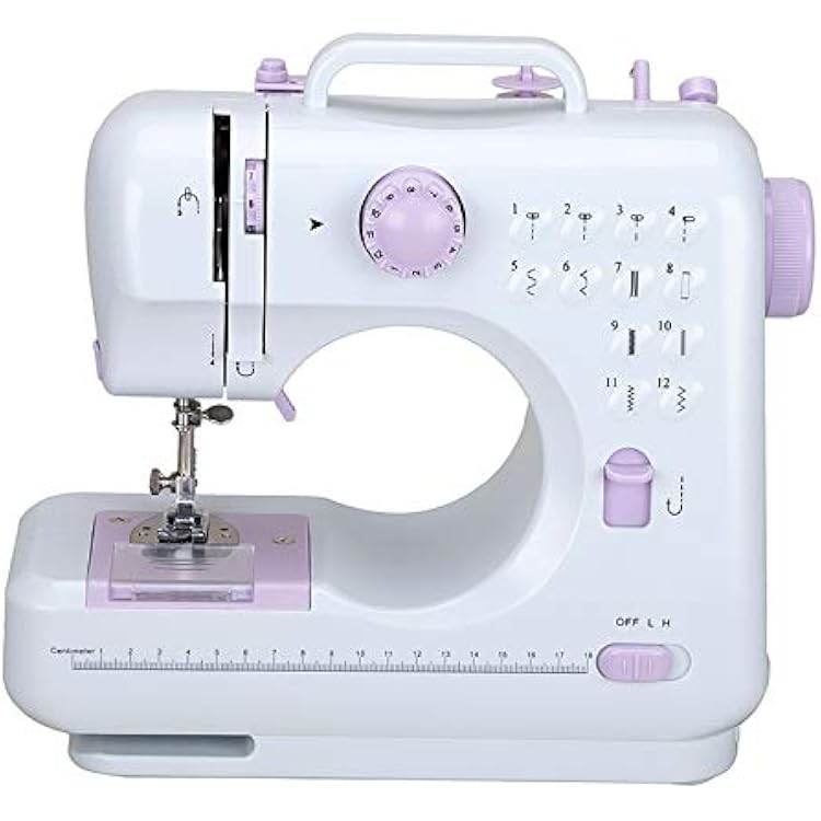 Portable Multifunction Sewing Machine with Foot Pedal,Mini 12 Stitches 2 Speed Heavy Duty Sew Machine Electric Handheld Quilting Embroidery Overlock Free-Arm Crafting Mending Sewing Machine Household