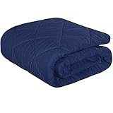 NTBAY Down Alternative Toddler Comforter, Lightweight and Warm Solid Color Baby Crib Quilted Blanket, 39x47 inches, Navy Blue