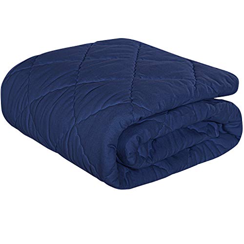 NTBAY Down Alternative Toddler Comforter, Lightweight and Warm Solid Color Baby Crib Quilted Blanket, 39x47 inches, Navy Blue