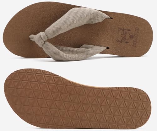 Image of KuaiLu Flip Flops for Women with Arch Support Summer Beach Thong Sandals