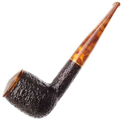 Savinelli Pipes Tortuga Collection - Turtle Shell Inspired Design Traditional Wood Briar Pipe With Cap, 6mm (Brown Rustic 106)