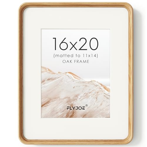 16 x 20 Picture Frame, USA-Sourced Natural Oak Wood Photo