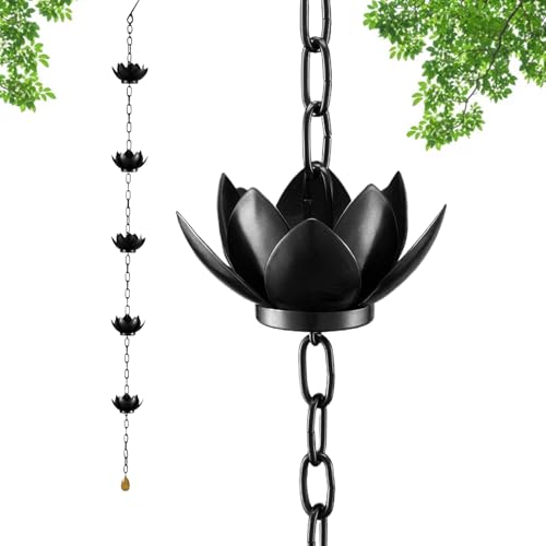 Protoence Cadena De Lluvia,Recogedor De Agua Decorativo para Bajantes | Bajante De Agua con Cadena A Prueba De Óxido,para Propietarios Arquitectos Paisajistas Jardín Trasero Entrada Patio Exterior