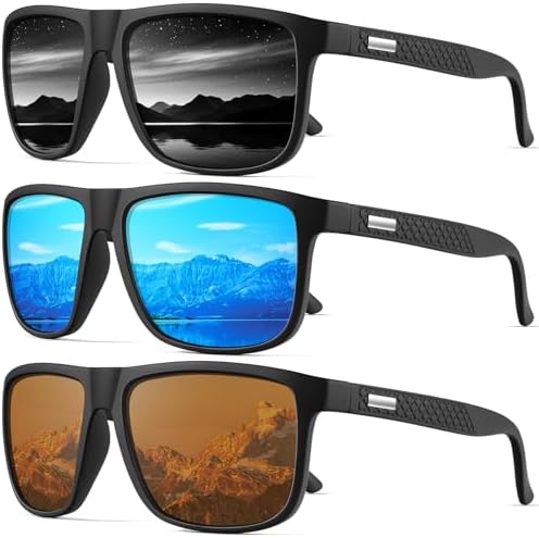 NSSIW Sunglasses-Men Polarized Mens-Sunglasses: Classic Sun Glasses with UV400 Protection for Driving Fishing Golf
