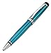 Xezo Incognito Brass Twist Action Medium Ballpoint Pen, Guilloche Enamel in Blue Color with Pure Platinum Plating. Handcrafted and Serialized