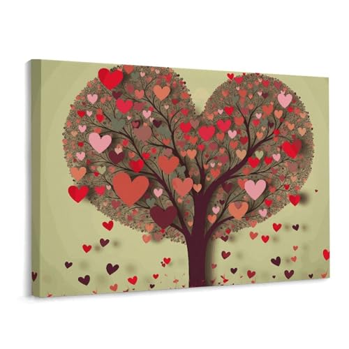 Toile murale arbre de vie en cœur pour créer un cocon chaleureux au salon