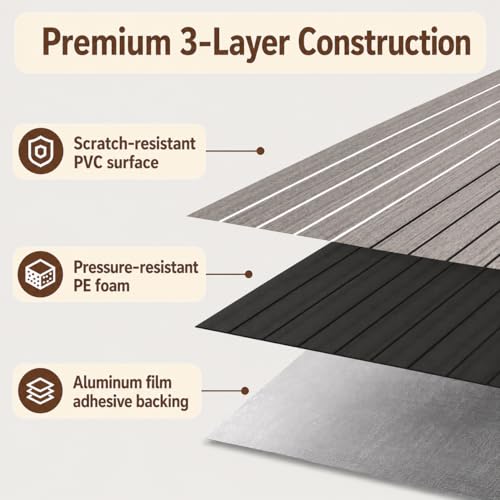 Image of Peel and Stick Wood Slat Wall Panels, Grayish Brown, 118 x 15.7 in | 3D Fluted, PVC Paneling for Accent Wall, Ceiling, Living Room, Office, Bedroom