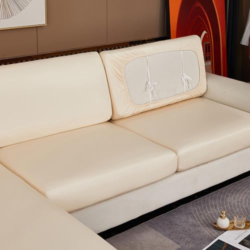 Funda de Cojín Asiento Sofá Impermeable Fundas Cojines Sofa Individuales Elasticas1/3/2/4 Plazas Ajustables Separados Fundas para Cojines de Sofa Cheslong Antiarañazos ,beige-1-seater-X（65-95cm)