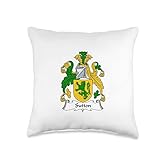 Family Crest and Coat of Arms clothes and gifts Sutton Coat of Arms-Family Crest Throw Pillow, 16x16, Multicolor