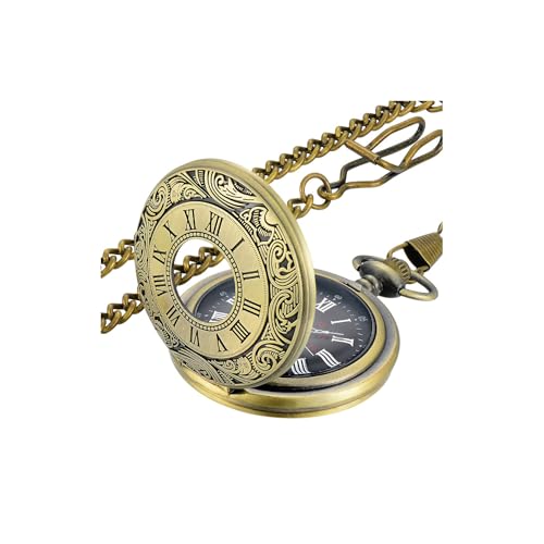 YUYWWAN Montre de Poche Homme avec Chaîne, Montres a Goussets Vintage, Chiffres Romains Montre...