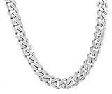 Cadena italiana original chapada en plata, 11 mm de ancho, longitud a elegir, collar para hombre y mujer, regalo de joyería de fábrica Tendenze-Italy, Latón bañado en