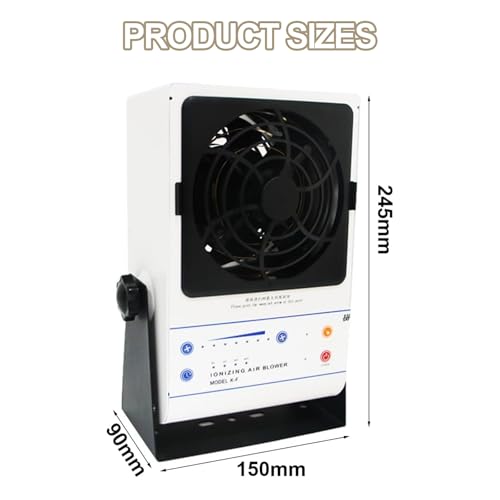 Ionizador de aire con ventilador y velocidad ajustable miniatura 3