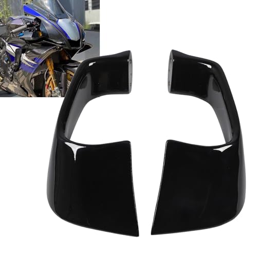 Spoiler à ailes fixes aérodynamique moto noir brillant pour carénage avant - 4