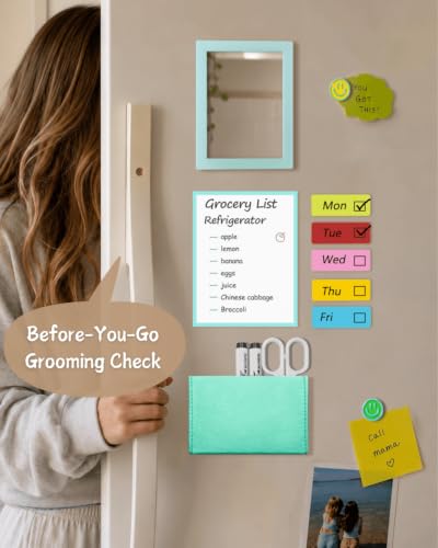 Image of Mymazn Locker Accessories Kit Magnetic Mirror for School Locker Mint Blue