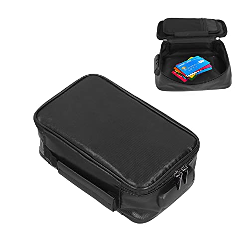 Zerodis File Box Fireproof Document Box with Lock, File Storage Box Portable File Box Home Office File Cabinet with Handle for Hanging Letter Legal Folder(Black)