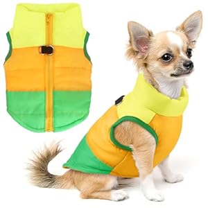 Idepet Mascota Perro Gato Escudo con Correa Ancla Color Patchwork Acolchado Cachorro Chaleco Teddy Chaqueta Chihuahua Disfraces Pug Ropa XS S M L (L, Verde)