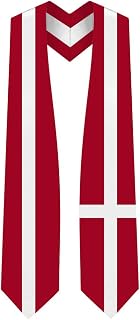 CLERKMANS Flag Graduation Stole - Length & Width Fits All Body Types - Study Abroad International Stole