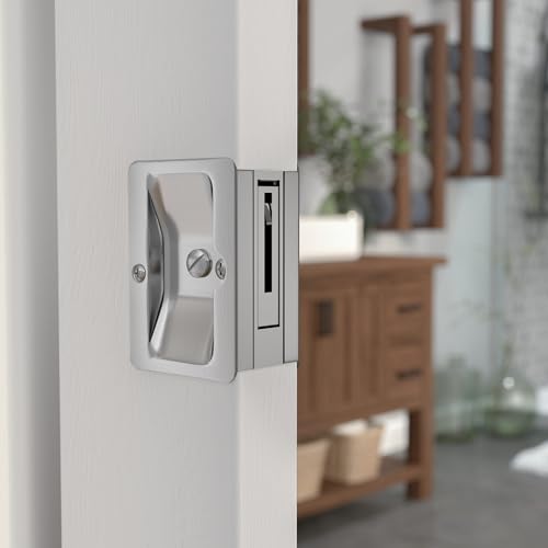 Image of Richelieu Onward Privacy Pocket Door Pull, Rectangular, Brushed Chrome