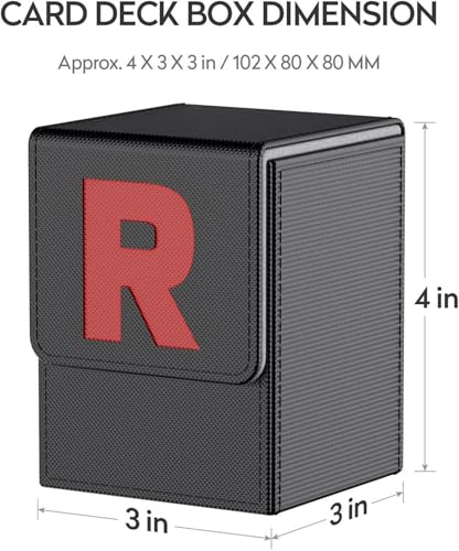 JoyHood Card Deck Box for PTCG Cards [Team R] MTG Trading Card Holder with 2 Dividers per Card Storage Box, Large Size Holds up to 150+ Cards - Thumbnail 2
