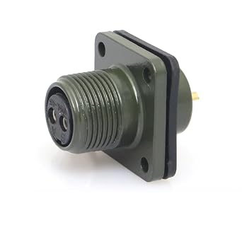 MS3102A-10SL-4S Circular Industrial Connector,2Pin Female,Square Flange Receptacle,MIL-DTL-5015 Series Waterproof Aviation Plug,Threaded Connector,Solder Type,for Aviation and Industrial Applications
