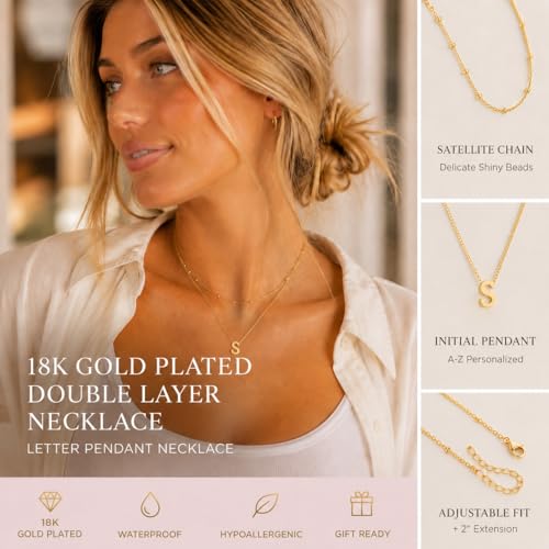 Collier plaqué or 18 carats avec initiale minuscule de haute qualité en acier inoxydable