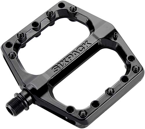 SixPack Racing Menace Unisex Adult MTB Flat Pedals, Black, Single