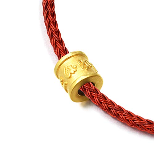 CHOW SANG SANG 999 24K Solid Gold Buddhist Mantra Om Mani Padme Hum Blessing Charm Bracelet for Women 86695C 5