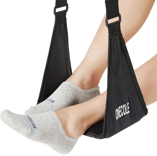 ONECOLE Flugzeug Fußstütze - Travel Foot Hommock mit Memory Foam, tragbare verstellbare Flugzeug...