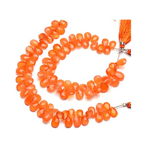 Cornaline gemme perles poire à facettes fabrication bijoux