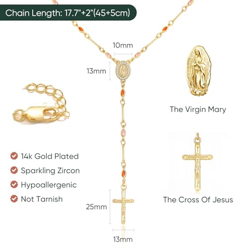 60% Off Gold Virgin Mary Necklace for Women - 14K Gold Plated