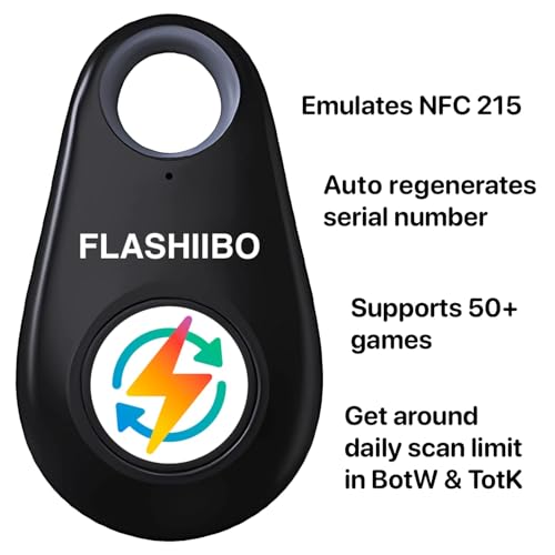 Image of Flashiibo Fob v2 Black, NFC Tag Emulator, 5 Save Lots, Unlimited Rewrite, UID Regen