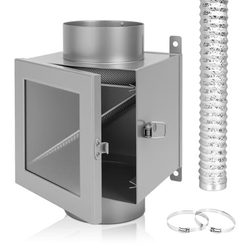 Dryer Duct Lint Trap, Indoor Dryer Vent Kit Filter Box with 8FT 4" Dryer Vent Hose, 2 Clamps, 2 Stainless Steel Filter Mesh, Electric Dryers Lint Collector