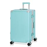 AnyZip Luggage Aluminium Frame Suitcase Hard Shell TSA Lock No Zipper 24In Mint Green