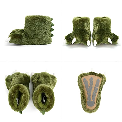 Enifine Kids Adults Animal Furry Paw Slippers With Non-Slip Suede Sole, Fun Novelty Halloween Costume Cosplay Monster Slippers #TOP3