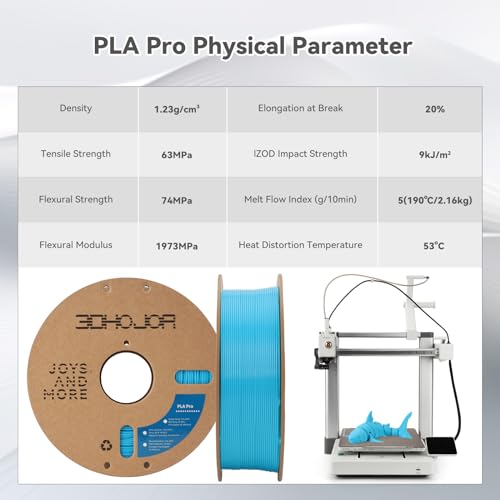 Image of 3DHoJor PLA Pro (PLA+) Filament 1.75mm, 3D Printer Filament, Cardboard Spool, Dimensional Accuracy + /- 0.03 mm-Light Blue, 1kg
