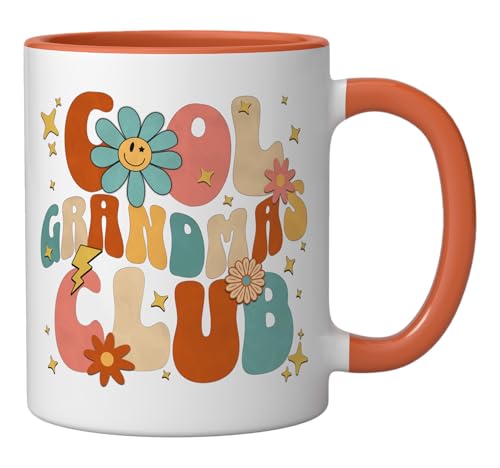 Taza de cerámica Cool Grandmas Club 11 onzas naranja/blanco miniatura 2