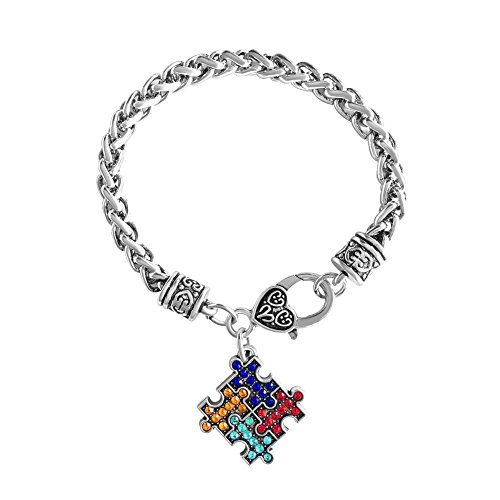 CharmSStory Cross Autism Awareness Puzzle Jigsaw Classic Charm Bracelets (Style 1)