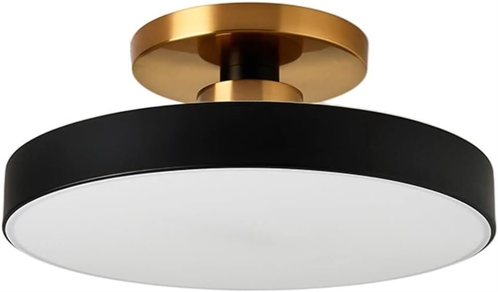 Oświetlenie sufitowe LED z trójkolorową funkcją ściemniania, lampa sufitowa w kolorze makaronowym z montażem półpasowym, nowoczesna lampa sufitowa z abażurem metalowo-akrylowym, minimalistyczna