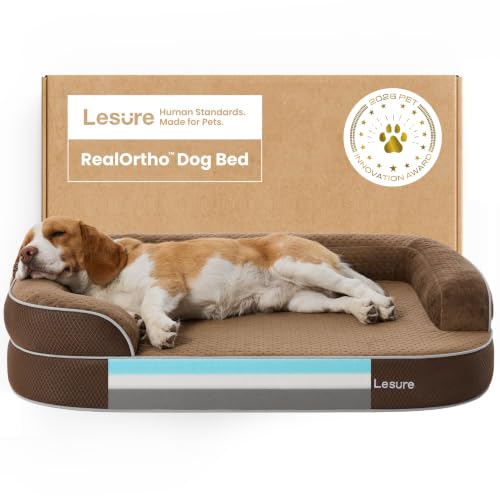 LE SURE RealOrtho™ 3-Layer Orthopedic Dog Beds Large Sized Dog,35" Brown by LE SURE - Used condition - US$65.65
