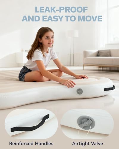 SWRORDAWN Inflatable Gymnastics Air Spot Mat for Tumbling, 4.9ft Tumbling Mat with Electric Pump, Inflatable Springboard for Cheerleading/Gymnastics/Yoga/Training, Air Spot for Home Gym Water - Thumbnail 4