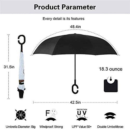 Parapluie inversé pliable chouette grand format coupe-vent