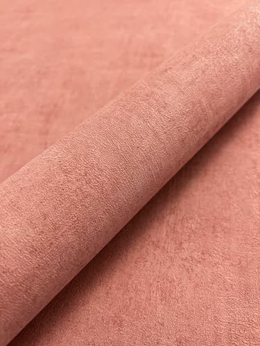 Papier peint rose effet béton intissé ciment structuré uni pour rénovation