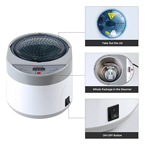 Smartmak Sauna Steamer, Portable 4L Upgrated Steam Pot Generator With Remote Control, Spa Machine With Timer Display Herbal Box For Body Detox, 110V Us Plug- Grey #TOP3