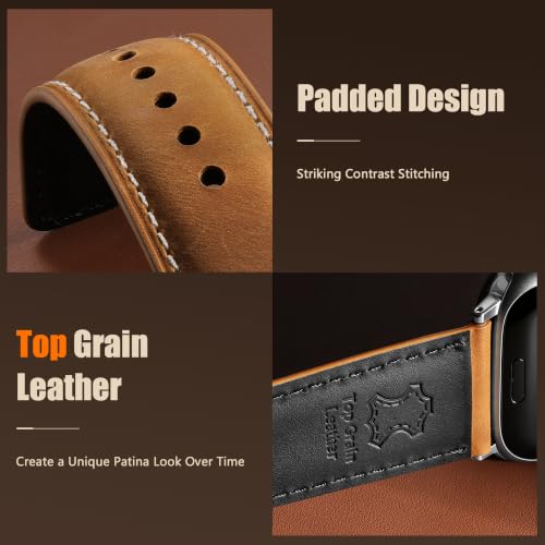SNBLK Vintage Leather Band Compatible with Apple Watch Bands for Men Women by SNBLK - Used condition - Image 3
