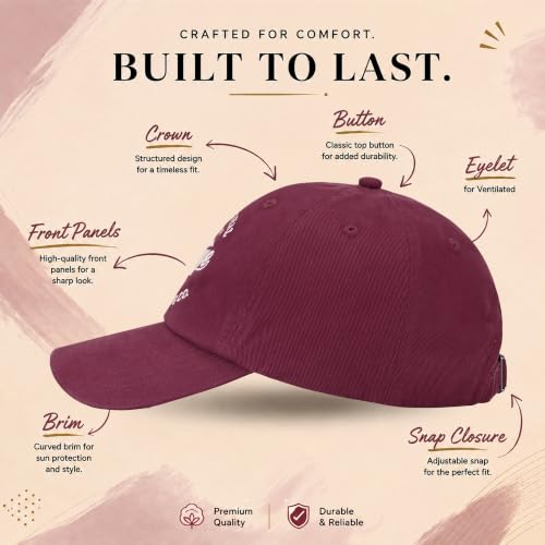 Image of Feathers Cotton Cap for Men & Women | Adjustable Baseball Unisex Caps | Breathable Outdoor Running, Gym & Travel Hat | Styles Cap for Men