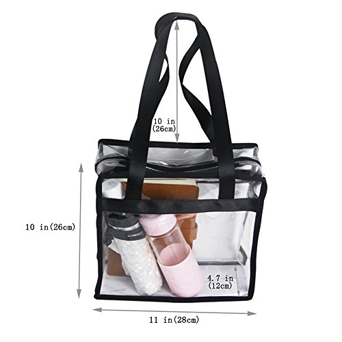Enkrio Clear Tote Bag Stadium Approved Messenger Shoulder Bag With Zipper Closure For Women Work Travel Gym Airport Security Music Festivals Sports Games Sporting Events #TOP1